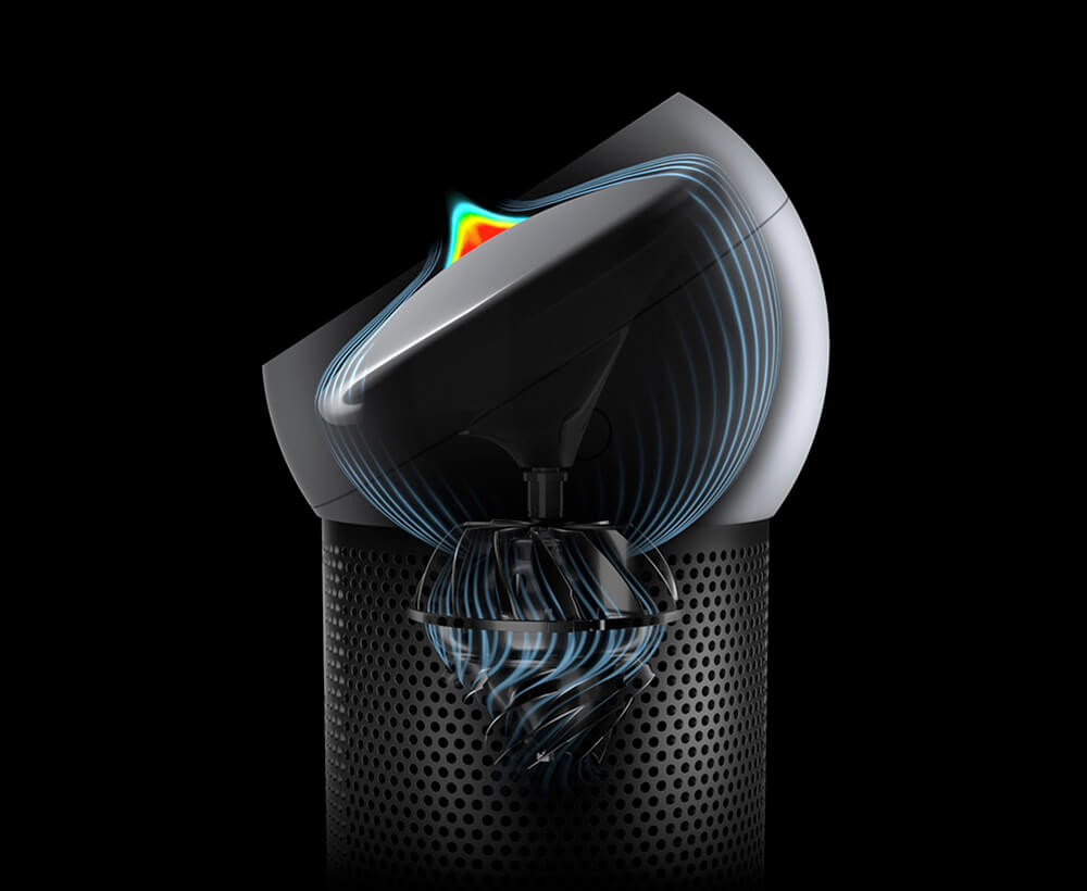 The jets of air meet and a high-pressure core forms