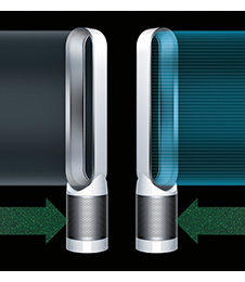 Cut away view of the 360° filter, showing airflow through the filter layers.
